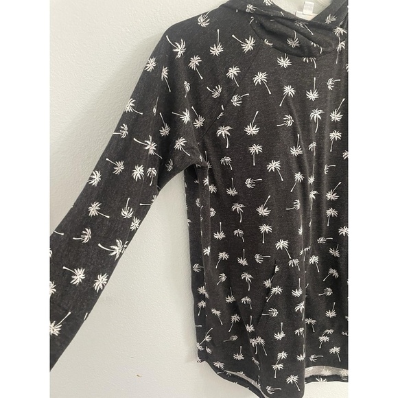 Lularoe Amber Hoodie With Front Pouch Palm Trees Gray Size Large - Picture 3 of 8